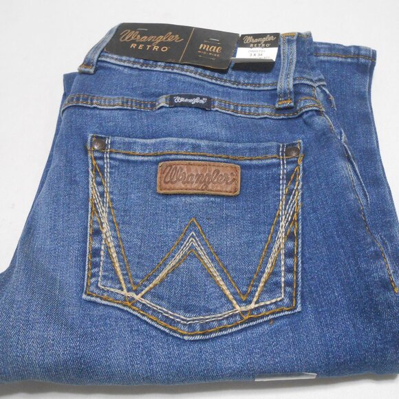 NEW WRANGLER RETRO MAE MID-RISE JEANS SIZE 3X34 STRAIGHT LEG STRETCH WAIST 👩🎁 - Picture 8 of 9
